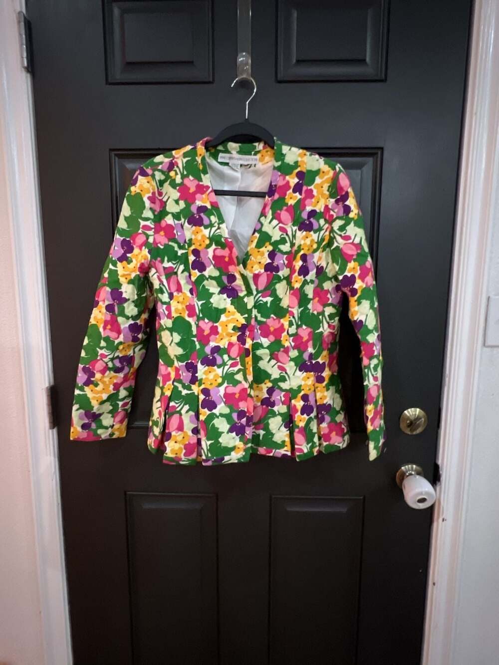 Anne Crimmins For Umi Collections Vintage Floral Blazer Jacket